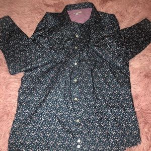 Bar III Green and Lavender Button Down